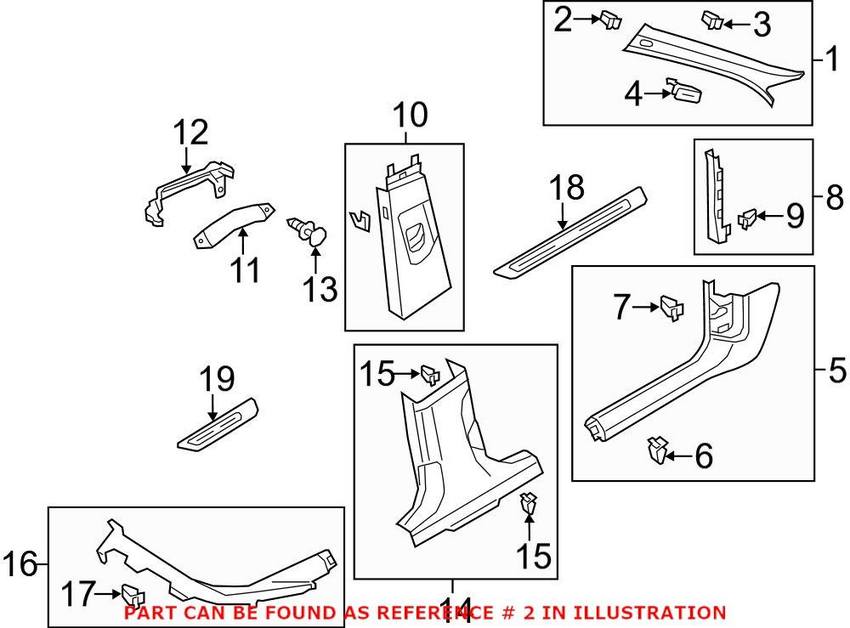 Audi Quarter Panel Trim Panel Clip 4G0867276